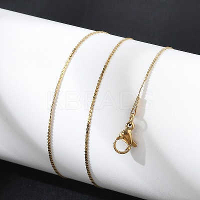 Ion Plating(IP) 304 Stainless Steel Serpentine Chain Necklace for Men Women NJEW-G076-01B-G-1