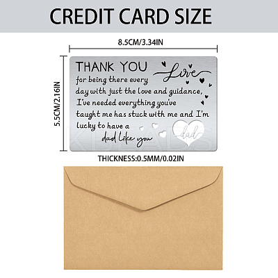 Rectangle 201 Stainless Steel Thermal Transfer Wallet Card DIY-SD0001-90D-1