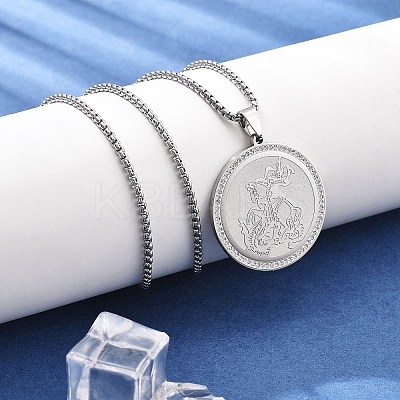 201 Stainless Steel Rhinestone Pendant Necklaces for Women NJEW-U021-03P-1