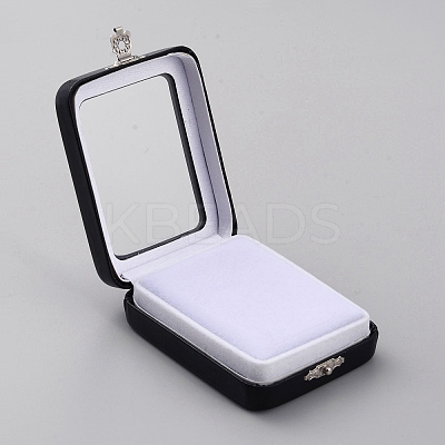 PU Leather Loose Diamond Display Boxes with Sponge Inside LBOX-WH0004-04B-1