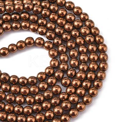 Non-magnetic Synthetic Hematite Beads Strands X-G-S096-4mm-4-1