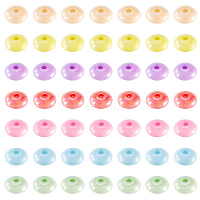 350Pcs 7 Colors UV Plating Opaque Acrylic Beads MACR-TA0002-31-1