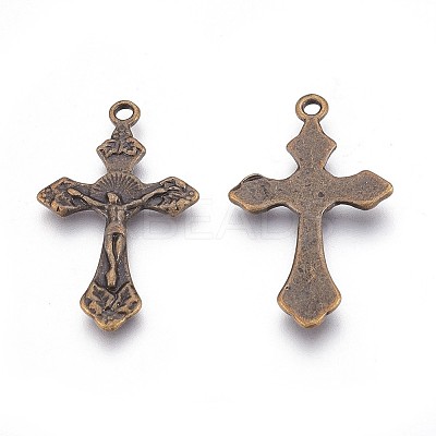 Tibetan Style Crucifix Pendants LS-X-MLF11118Y-NF-1