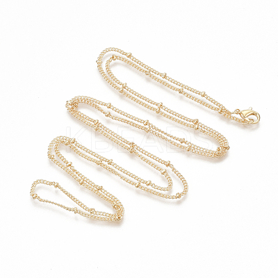 Brass Coated Iron Curb Chain Necklace Making MAK-T006-01KC-1