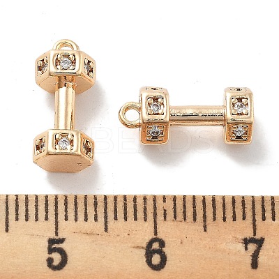 Brass Micro Pave Clear Cubic Zirconia Pendants KK-M102-46G-1