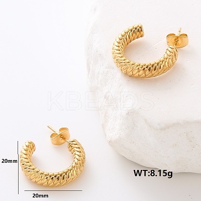 Stainless Steel C-Shaped Stud Earrings CQ6723-1-1