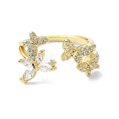 Rack Plating Real 18K Gold Plated Brass Rings RJEW-B054-02G-1