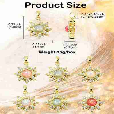 6Pcs 6 Colors Rack Plating Brass Pendants KK-CJ0002-42-1