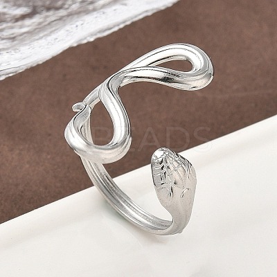 304 Stainless Steel Open Cuff Rings for Women RJEW-A079-06D-P-1