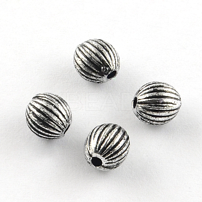 Round Antique Acrylic Corrugated Beads PACR-S208-83AS-1