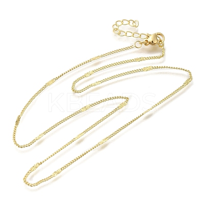 Rack Plating Brass Curb Chain Necklaces MAK-L042-03G-1