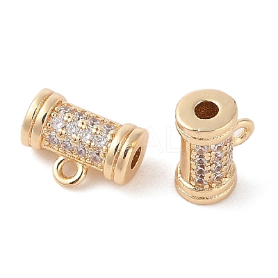 Brass Pave Clear Cubic Zirconia Beads LS-KK-N256-08G-E-1