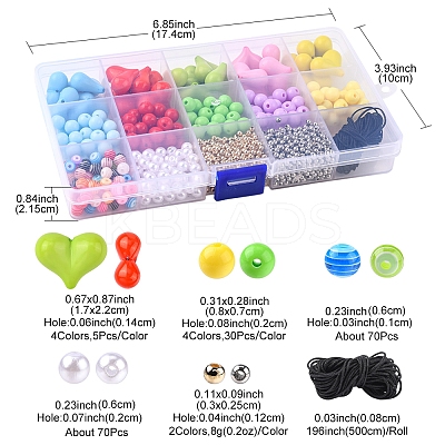 DIY Candy Color Beaded Necklace Mobile Strap Lanyard Making Kit DIY-YW0006-07-1