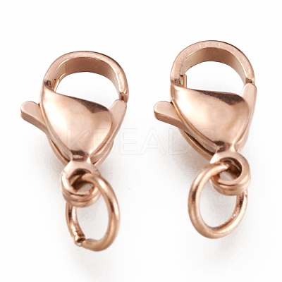 Ion Plating(IP) 304 Stainless Steel Lobster Claw Clasps LS-STAS-G240-01D-RG-1