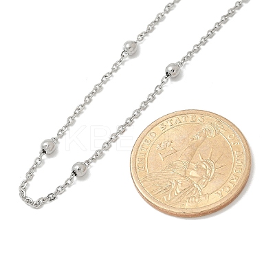 Brass Ball Cable Chain Necklaces for Women NJEW-M051-01P-1