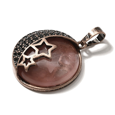 Cherry Quartz Glass Pendants G-P560-01R-13-1