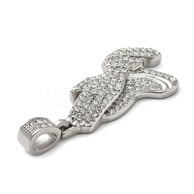 304 Stainless Steel Rhinestone Pendants STAS-V008-35P-1