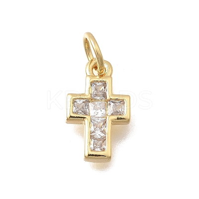 Brass Micro Pave Cubic Zirconia Pendants KK-D431-069G-1