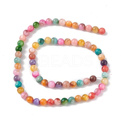 10 Strands Colorful Natural Freshwater Shell Dyed Beads Strands SHEL-M018-02-1