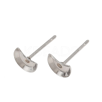 Tarnish Resistant Earring Cabochon Settings 304 Stainless Steel Ear Studs Blank Settings LS-STAS-Q170-08-1