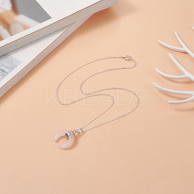 Natural Rose Quartz Geometry Pendant Necklace NJEW-JN04239-06-1