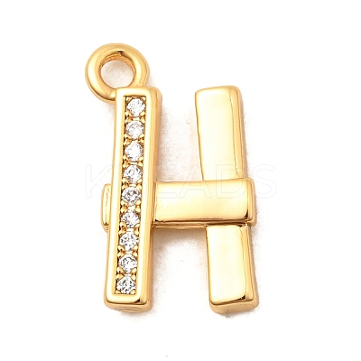 26Pcs Brass Micro Pave Clear Cubic Zirconia Charms KK-C117-12G-1