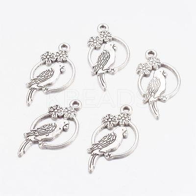 Alloy Tropical Parrot Pendants EA10187Y-AS-1