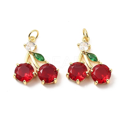 Cherry Brass Micro Pave Cubic Zirconia Pendants KK-L237-021G-01-1