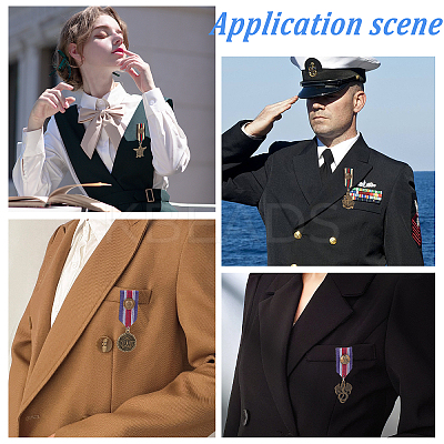 4Pcs 4 Style Medal Alloy Lapel Pin JEWB-GA0001-06-1