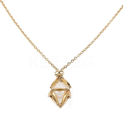 Ion Plating(IP) 304 Stainless Steel Macrame Pouch Empty Stone Holder for Pendant Necklaces Making NJEW-JN04441-01-1