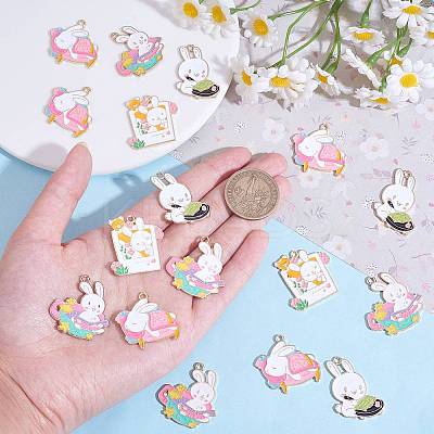 20Pcs 4 Style Cartoon Alloy Enamel Pendants ENAM-SZ0003-29-1
