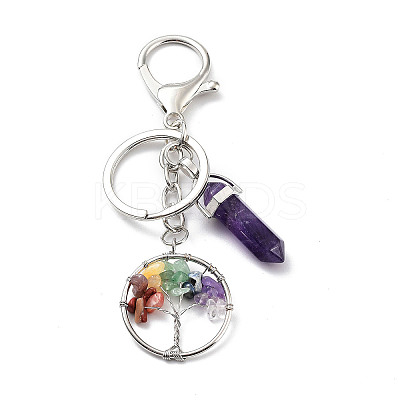 Natural & Synthetic Mixed Gemstone Keychain KEYC-M022-03-1