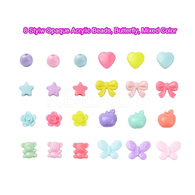 383Pcs 8 Stylw Opaque Acrylic Beads SACR-YW0001-26-1