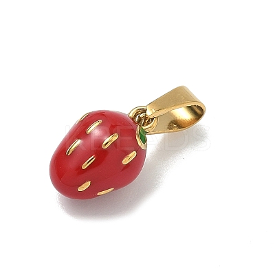 304 Stainless Steel Enamel Fruit Vegetable Charms STAS-F336-02C-G-1