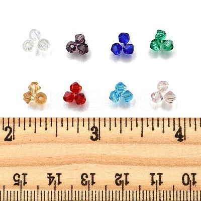 8 Colors Imitate Austrian Crystal Electroplate Bicone Glass Bead Strands GLAA-FP0001-32-1