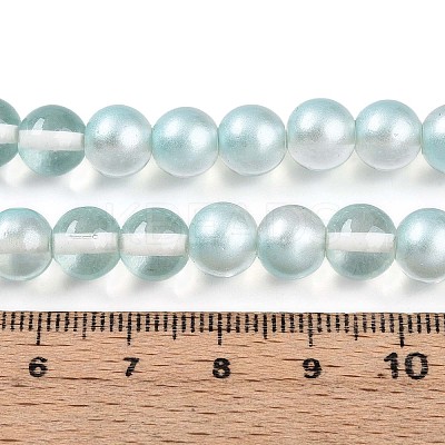 Baking Paint Transparent Glass Beads Strands DGLA-N011-8mm-05-1