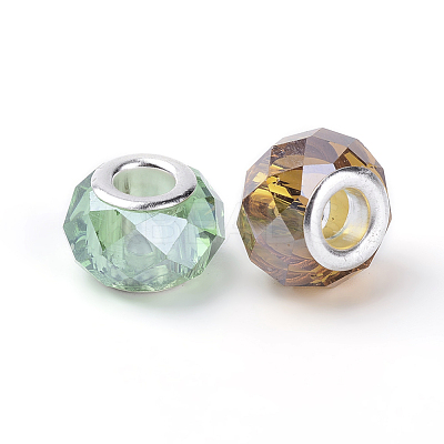 Pearlized Glass European Beads X-GDA002-1