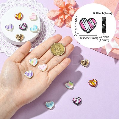 14Pcs 7 Colors Alloy Enamel Beads ENAM-CJ0007-15-1