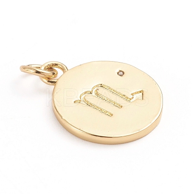 Brass Micro Pave Cubic Zirconia Pendants ZIRC-E164-34C-G-1