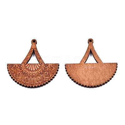 Spray Painted Wooden Pendants WOOD-N006-196-1