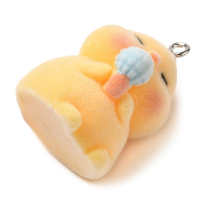 Flocking Resin Cute Pendants RESI-D072-01E-1