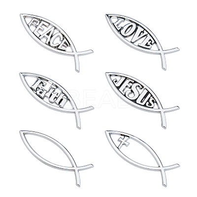6Pcs 6 Style ABS Easter Decoration Sticker DIY-FH0006-22-1