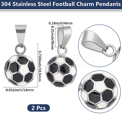 2Pcs 304 Stainless Steel Enamel Pendants FIND-BBC0003-89-1