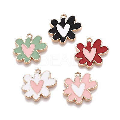 Rack Plating Alloy Enamel Pendants ENAM-N056-344-1