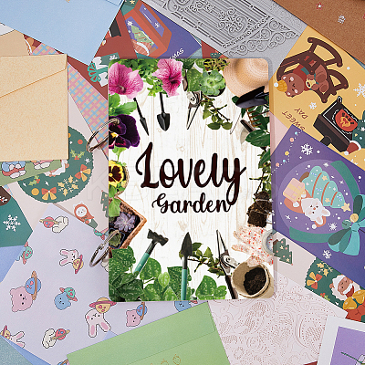 Wooden 2-Ring Loose Leaf Binder Postcard Phote Album Cover DIY-WH0547-044-1
