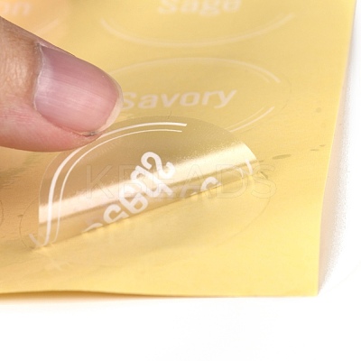 PVC Transparent Russian Spice Adhesive Stickers Set DIY-G036-02-1