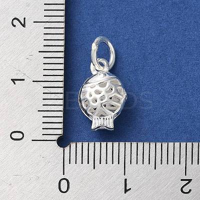 925 Sterling Silver Hollow Fish Charms with Jump Rings LS-STER-E071-01S-03-1