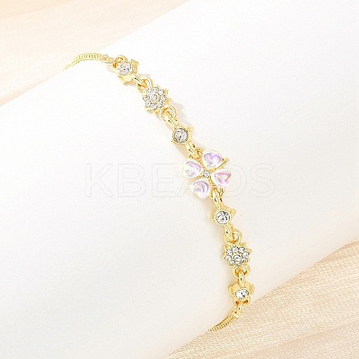 Alloy Rhinestone Slider Bracelets BJEW-A156-06G-1