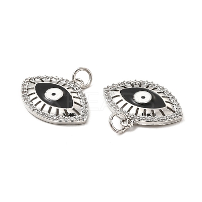 Brass Micro Pave Cubic Zirconia Pendants KK-E068-VB080-2-1