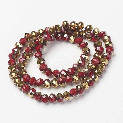 Electroplate Opaque Glass Beads Strands EGLA-A034-P3mm-O10-1